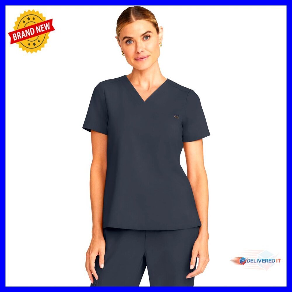 V-Neck Scrub Top with Welt Pocket, Moisture-Wicking, Stretch Fabric